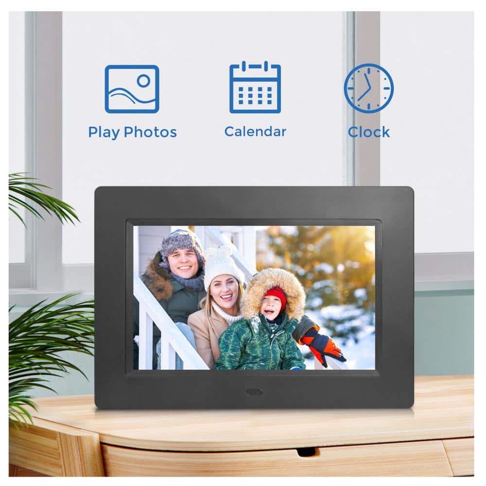7-Inch Black Digital Photo Frame with Remote Control