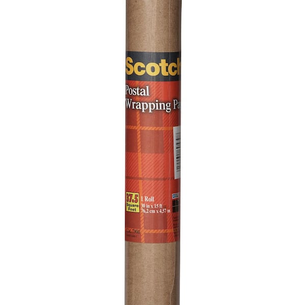 Scotch Postal Wrapping Paper, 30 X 15 Kraft Paper, Roll