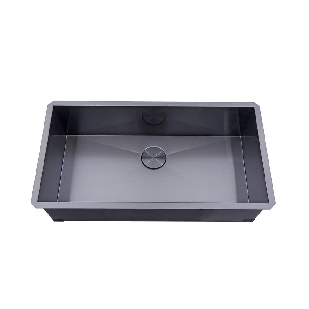 Kingsman 36 in. Undermount Single Bowl Galaxy Black Matte Black Stainless Steel 16-Gauge Kitchen Sink price history on PriceWatchPro