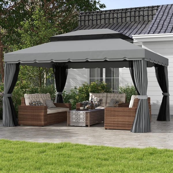 10 x 13 sun shelter with netting wilson and fisher Double-Tier Soft-Top Patio Gazebo 11x13 Sit outside and take in the summer with Outsunnys fast and portable line of soft Costway 10' x 12' Octagonal