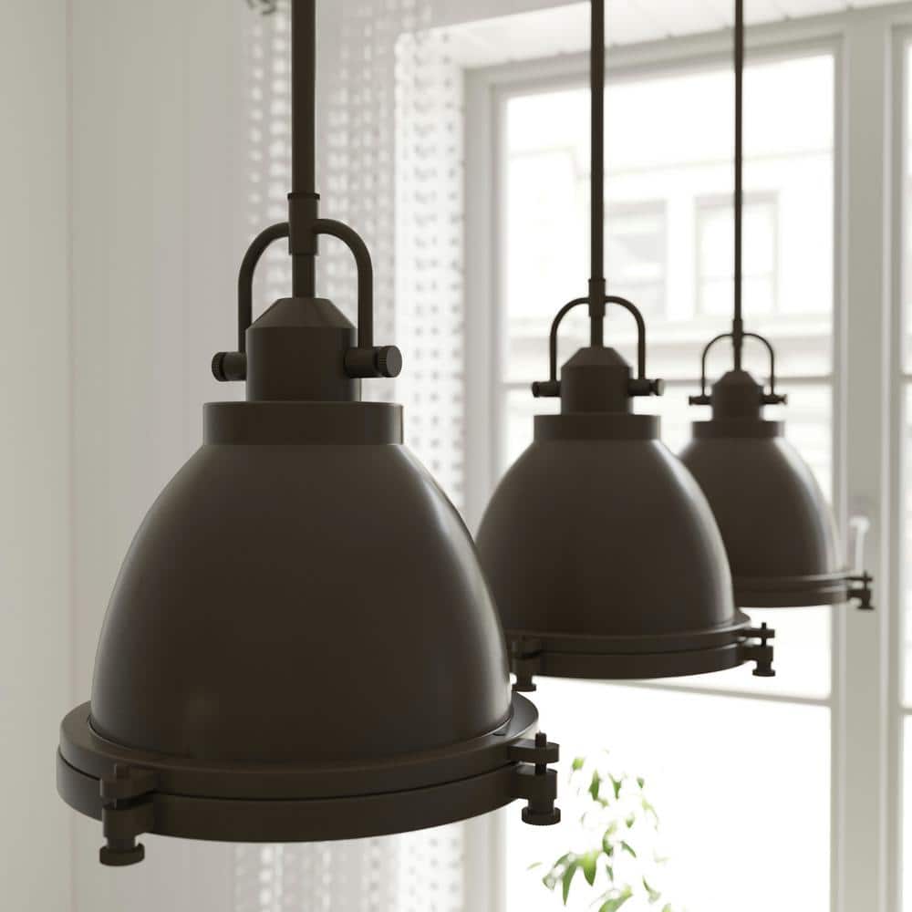 Bridgemoor Noble Bronze Dome Pendant with Clear Holophane Glass
