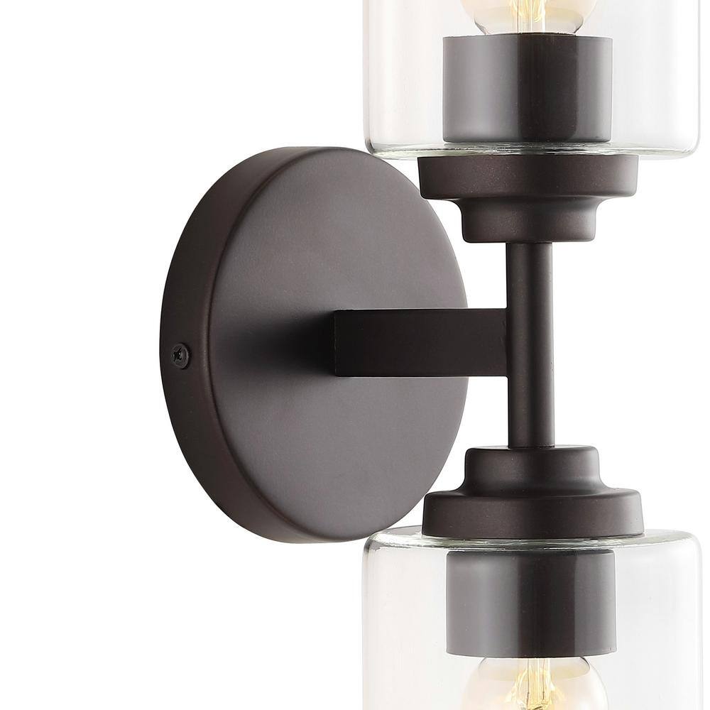Giles 16" Oil Rubbed Bronze Cylinder Vanity Light with Clear Glass