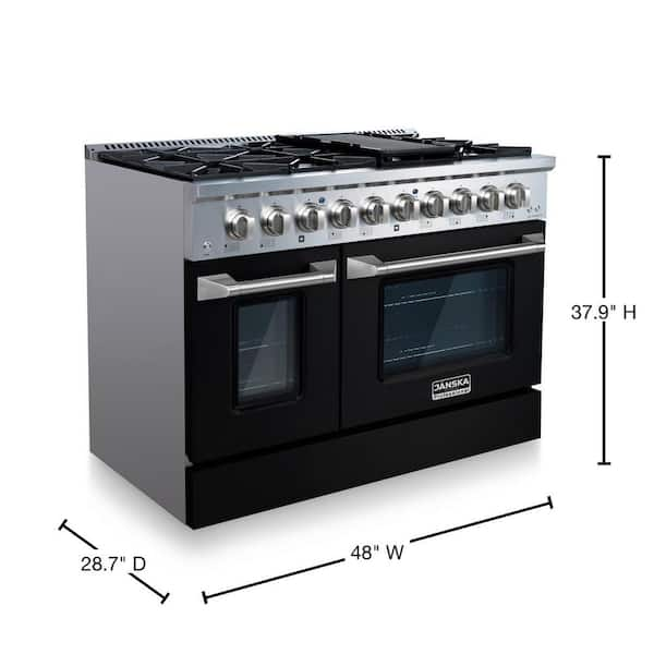 Kucht 48-Inch 6.7 Cu. Ft. Gas Range with Grill/Griddle in Black (KNG48