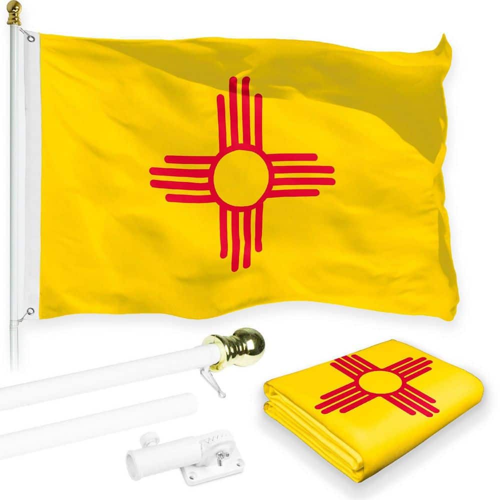 3 ft. x 5 ft. Printed 150D Polyester New Mexico NM State Flag with Brass Grommets & 6 ft. Tangle-Free Spinning Flagpole price history on PriceWatchPro