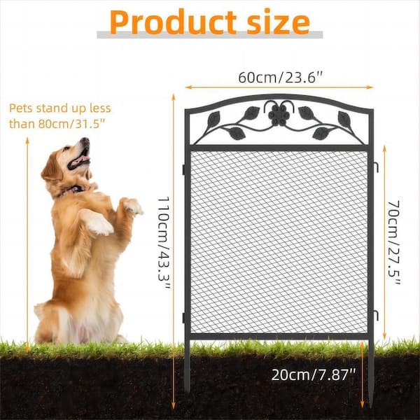 AESOME 43.3 in. Metal Garden Fence Decorative Fencing Panels with