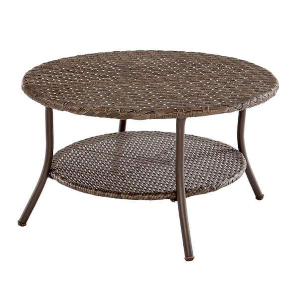StyleWell 32 in. Mix and Match Brown Round Wicker Outdoor StyleWell 32 in. Mix and Match Brown Round Wicker Outdoor