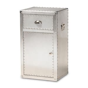 Serge Silver Storage Cabinet with 1-Drawer
