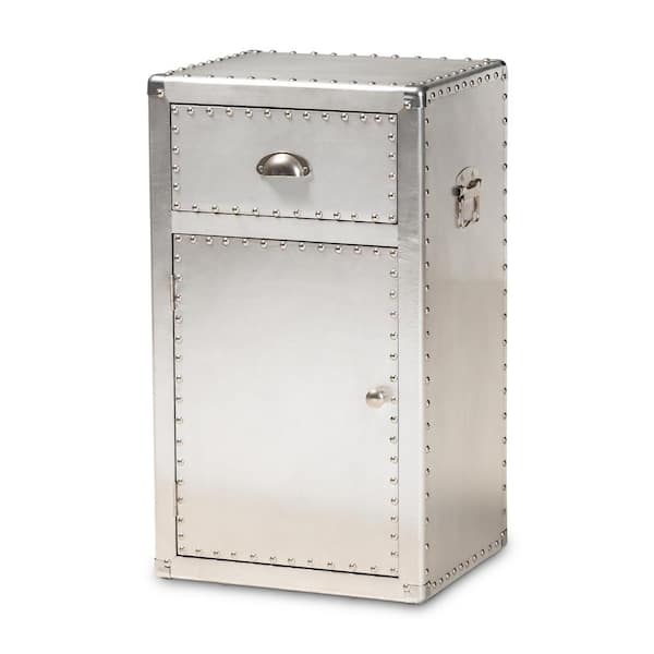 Serge Silver Storage Cabinet with 1-Drawer