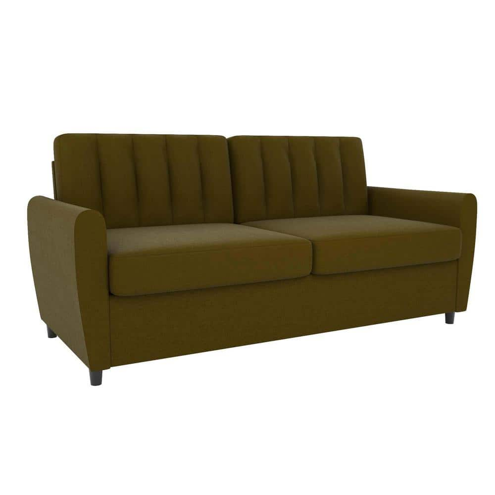 Novogratz Brittany 32.5 W Green Linen Sleeper Sofa with Memory Foam ...