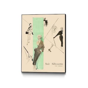 "1950's Fashion - Suit Silouhette" by Odette Lafontaine Framed Abstract Wall Art Print 16 in. x 20 in.