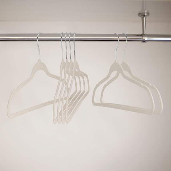 Elama 30-Piece Gray Velvet Slim Profile Heavy Duty Felt Hangers