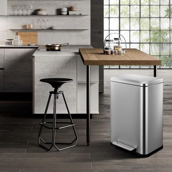 Garvee Garbage Can 13 gal. Tall Kitchen, Rectangular Fingerprint