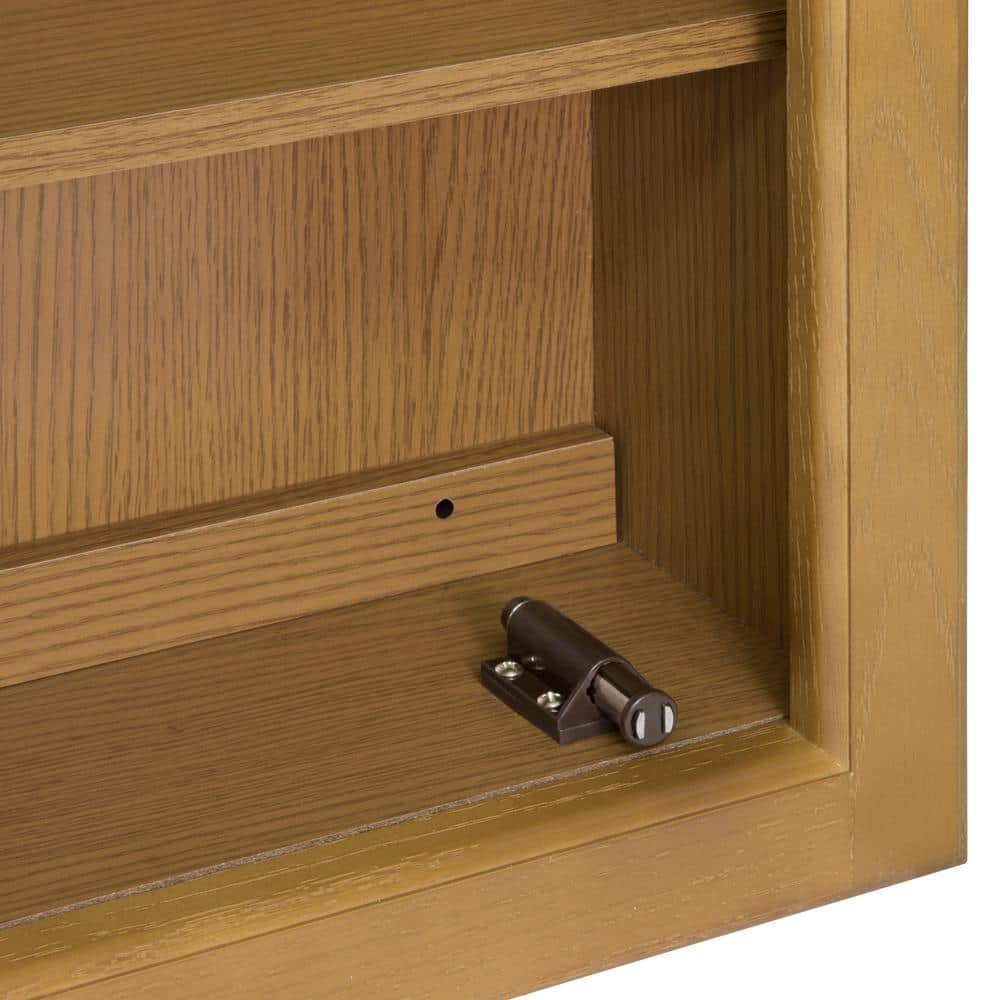 Nutmeg Oak 36-inch Wall Mounted Medicine Cabinet with Lights