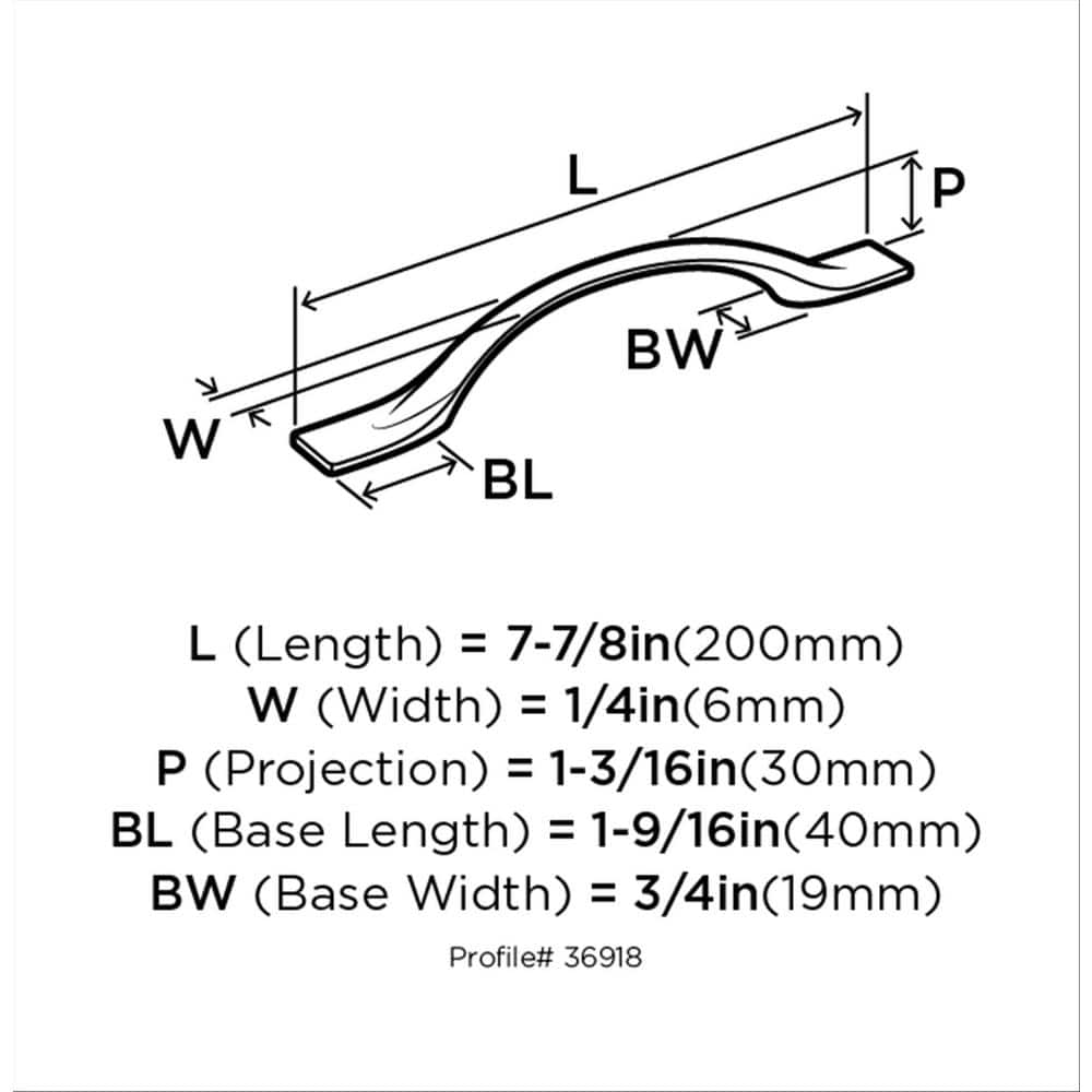 Champagne Bronze Modern Arch Cabinet Pull with Mounting Hardware