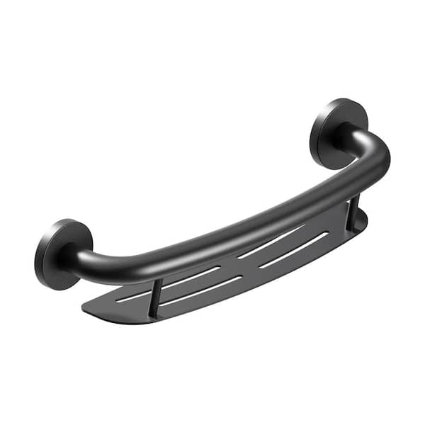 Plus, 16in. Concealed Screw Grab Bar And Shampoo Shelf, 2-In-1 Decorative Grab Bar ADA Compliant in Polished Chrome