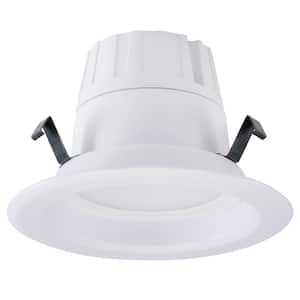 4 in White Integrated LED Recessed Trim