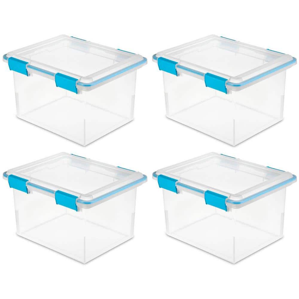 Sterilite - Convenient Versatile Clear Organizing Storage File Box w/Lid (4 Pack)