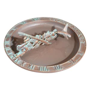 Copper Verdigris Hummingbird Birdbath Sundial