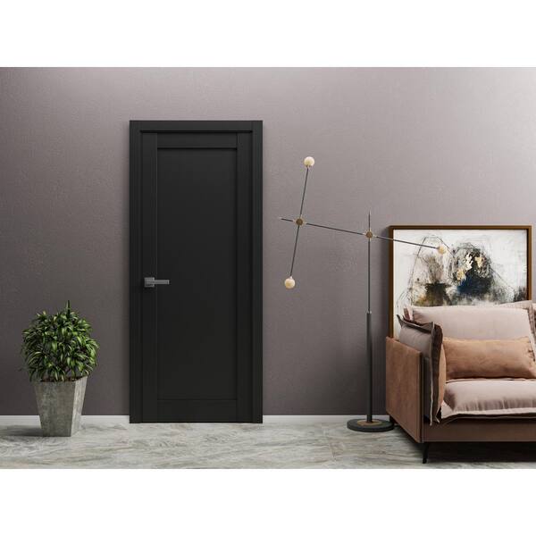 Sartodoors 4111 32 in. x 96 in. Right-Hand/Inswing Solid Black