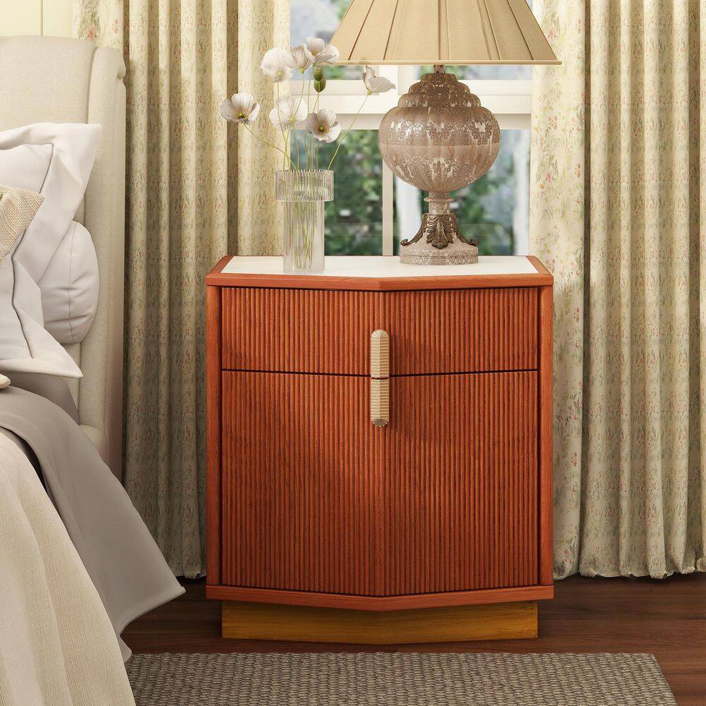 Dark Brown 2-Drawer Nightstand with Vertical Stripes(24.2 in. H x 22 in. W x 18 in. D) price history on PriceWatchPro