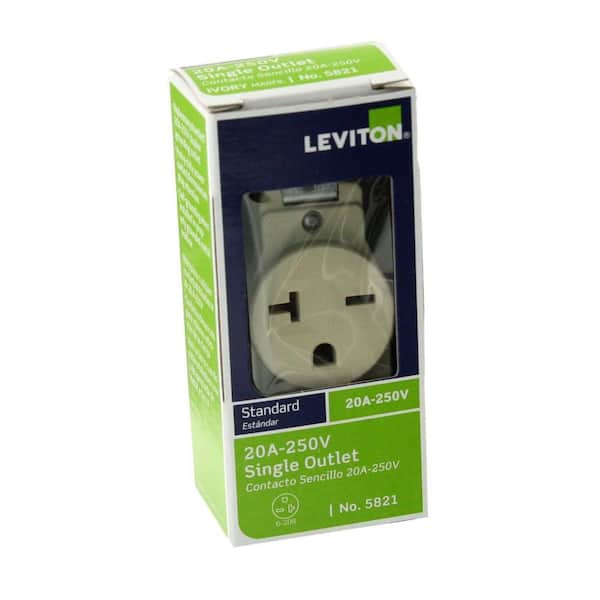 20 Amp 250 V Single Outlet/Receptacle, Ivory (1-Pack) 5821-IS