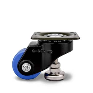 GDL 2 in. MC Nylon Swivel Flat Black Plate Mounted Leveling Caster with 330 lb. Load Rating