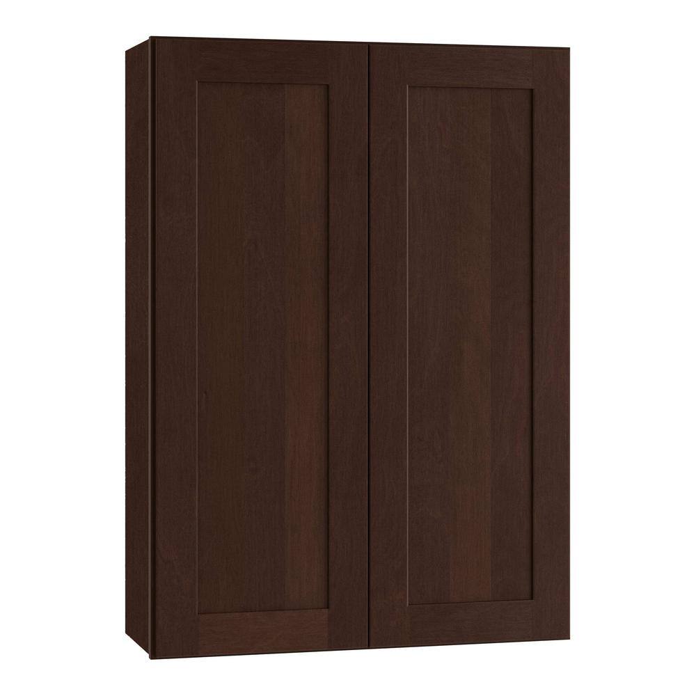 Newport 27 in. W x 12 in. D x 36 in. H Assembled Plywood Wall Kitchen Cabinet in Manganite with Soft Close price history on PriceWatchPro