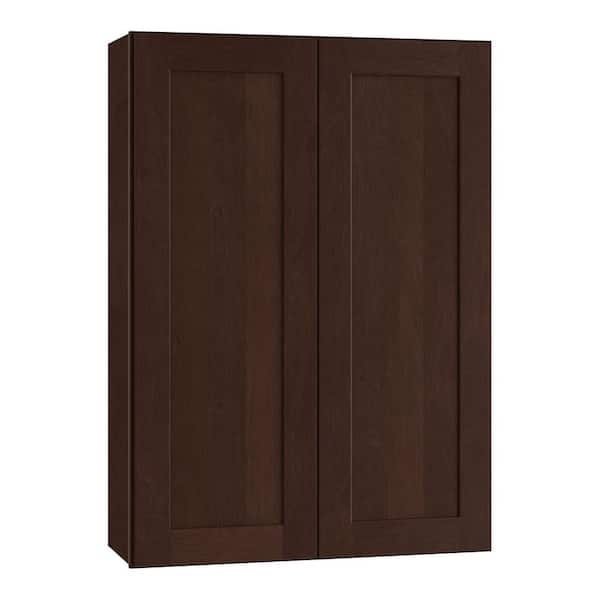 Home Decorators Collection Franklin Stained Manganite Plywood Shaker Assembled Wall Kitchen Cabinet Soft Close 24 in W x 12 in D x 36 in H