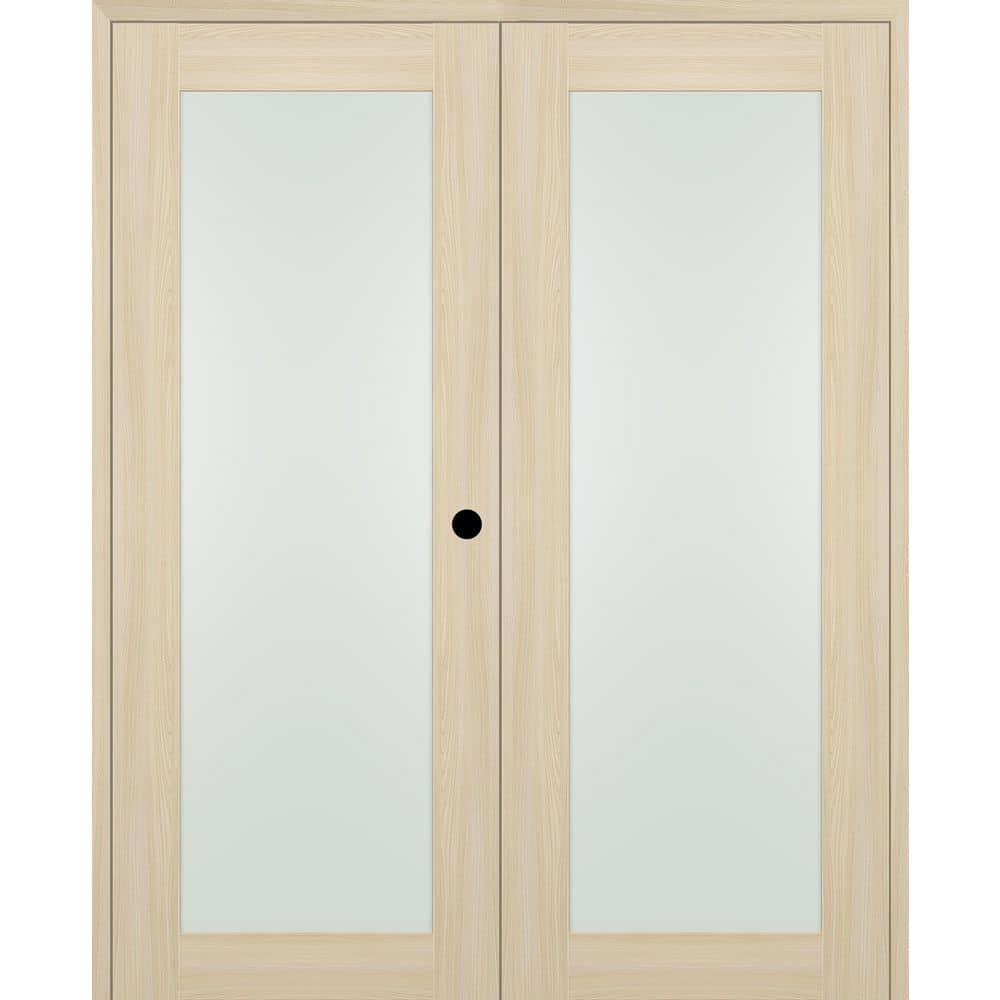 Avon 207 N 72 in. x 96 in. Left Active Full Lite Frosted Glass Loire Ash Wood Composite Double Prehung French Door price history on PriceWatchPro