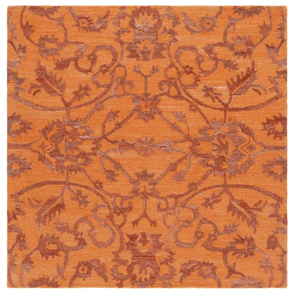 Anatolia 6 ft. x 6 ft. Rust Traditional Garden square Area Rug