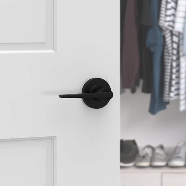 Hollis Round Rose Matte Black Half-Dummy Door Handle