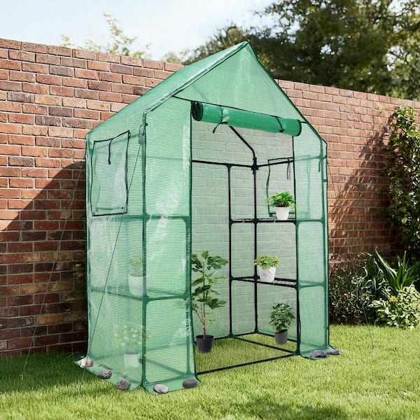Aoodor 4.7 ft. W x 2.5 ft. D x 6.4 ft. H Walk-in Greenhouse Garden