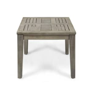 Stylish and Classic Design Square Wood Outdoor Side Table, Stable and Sturdy with High Quality Solid Wood in Gray