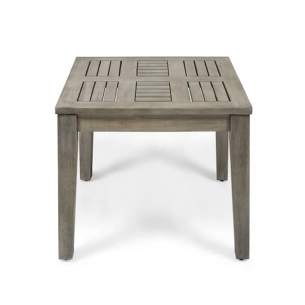 Misopily Stylish and Classic Design Square Wood Outdoor Side Table, Stable and Sturdy with High Quality Solid Wood in Gray