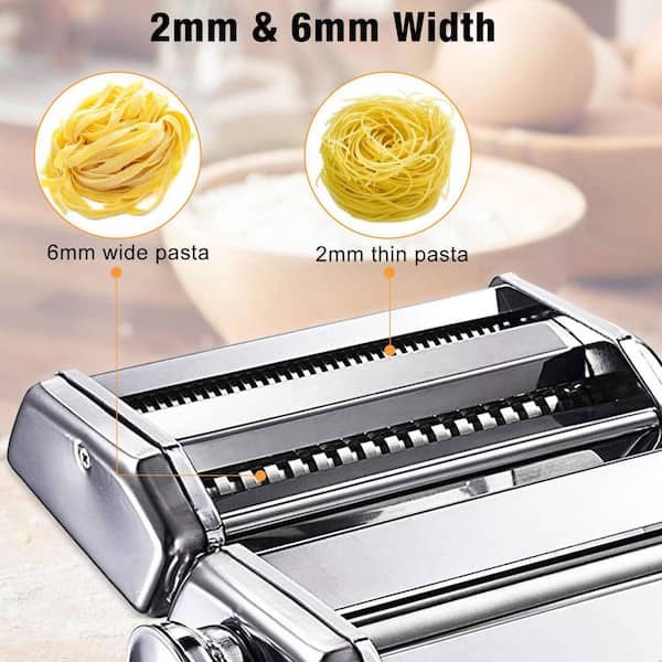 Macchina Per Pasta Manuale In Acciaio Inox – 9 Spessori, Taglia Spaghetti E Fettuccine - 3
