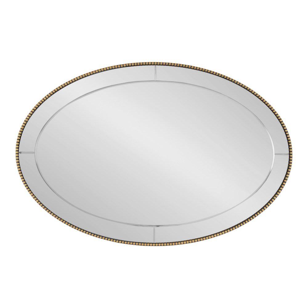 Gwendolyn 24"x36" Gold Beaded Oval Wall Mirror