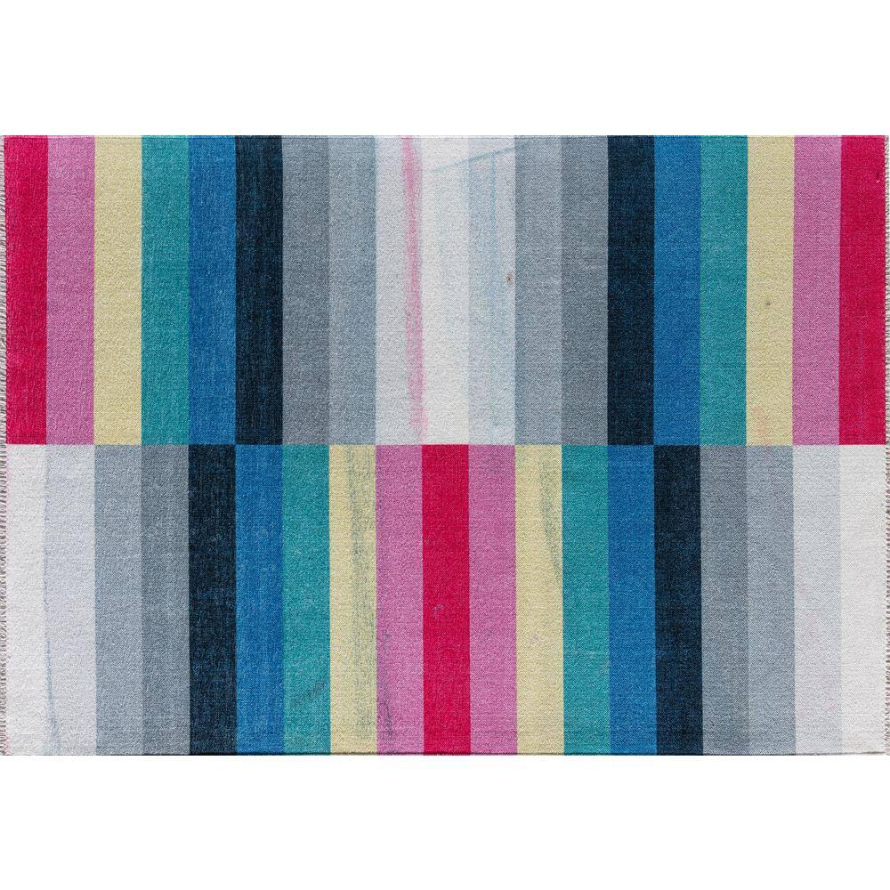 Maisie Multicolor Chenille Geometric Runner Rug, 2'7" x 8'