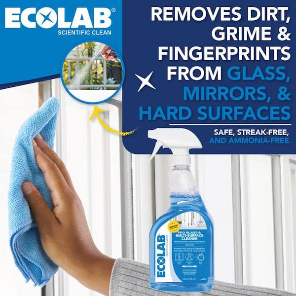 32 oz. Ammonia-Free Pro Glass Cleaner and Multi-Surface Cleaner Spray Bottle for Windows and Mirrors (3-Pack)