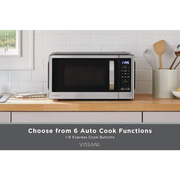 1.1 cu. ft. 1000-Watt Countertop Microwave Oven in Fingerprint Resistant Stainless Steel and Bar handle