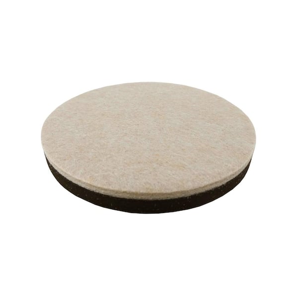 Everbilt 3 in. Beige Round Felt Heavy Duty Self-Adhesive Furniture Pads  (4-Pack) 49928 - The Home Depot