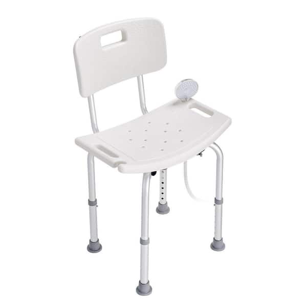 21.26 in. L x 14.18 in. W x 6.30 in. H Shower Base Adjustable H8 Shower Chair in White