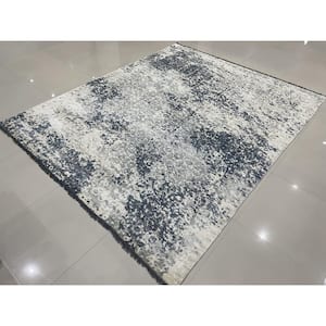 Gray 7 ft. x 9 ft. Transitional Traditional Knot Area Rug