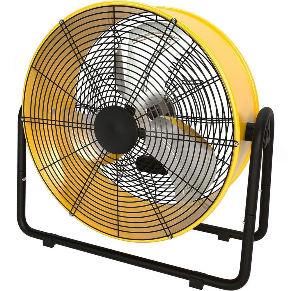 20 in. 3 Speed Heavy Duty Metal Industrial Drum Floor Fan for Warehouse, Workshop, Factory and Basement (Yellow) price history on PriceWatchPro