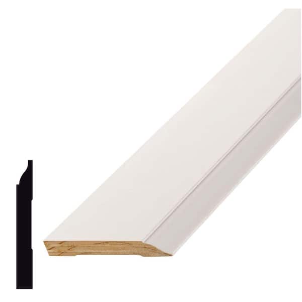 Alexandria Moulding WM633 7/16 in. D x 3-1/4 in. W Pine Wood Primed Finger-Jointed Baseboard Moulding