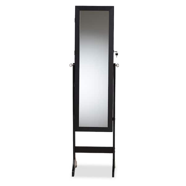 Baxton Studio Ryoko Black Jewelry Armoire (62.2 in. H x 15.7 in. W x 14.2 in. D)