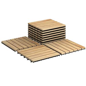 1 ft. x 1 ft. Acacia Wood Deck Tile in Brown (10-Piece)
