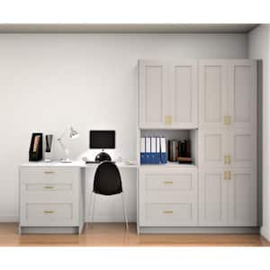 Wallace 125 in. W x 89.5 in. H x 24 in. D Painted White Children's Workstation Cabinet Bundle 1