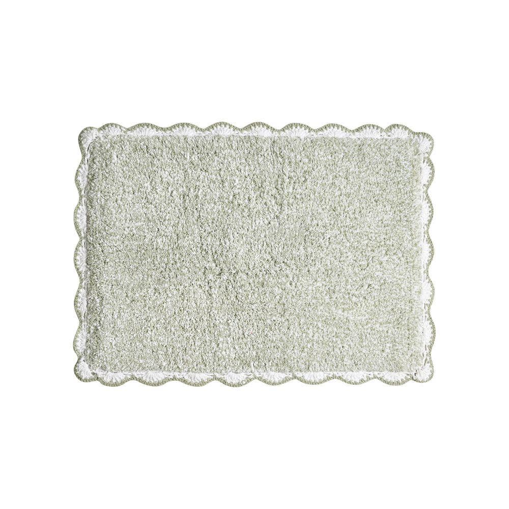 Laura Ashley Heathered Crochet Border Sage Green 17 in. x 24 in