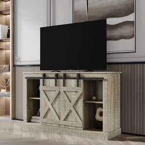 53.9 in. Gray TV Stand Fits TV's up to 65 in. with Storage Cabinet