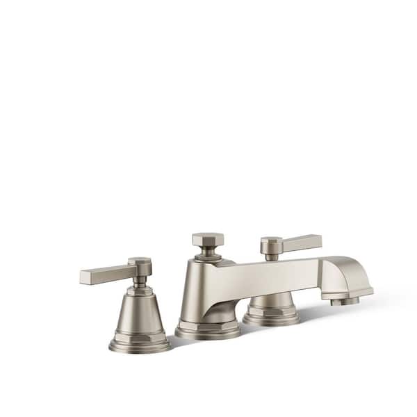 KOHLER Pinstripe Pure Deck-Mount Bath Faucet Trim in Vibrant Brushed Nickel